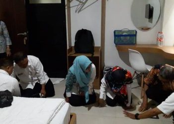 Pengukuran Arah Kiblat Mushola Hotel Damai