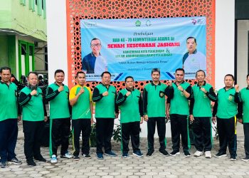 Kick Off HAB Ke-79 Kankemenag Kota Pekalongan Gelar Senam Kesegaran Jasmani Bersama.