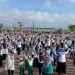 Senam Anak Indonesia Hebat Meriahkan Hari Pendidikan Nasional di Pantai Pasir Kencana Pekalongan.